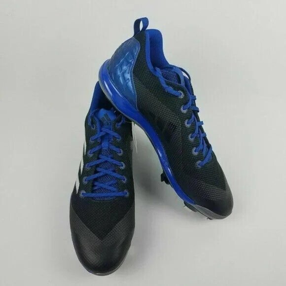 adidas PowerAlley Freak X Low Baseball Cleats Mens Size 16 Black Blue B39187 - Picture 1 of 6